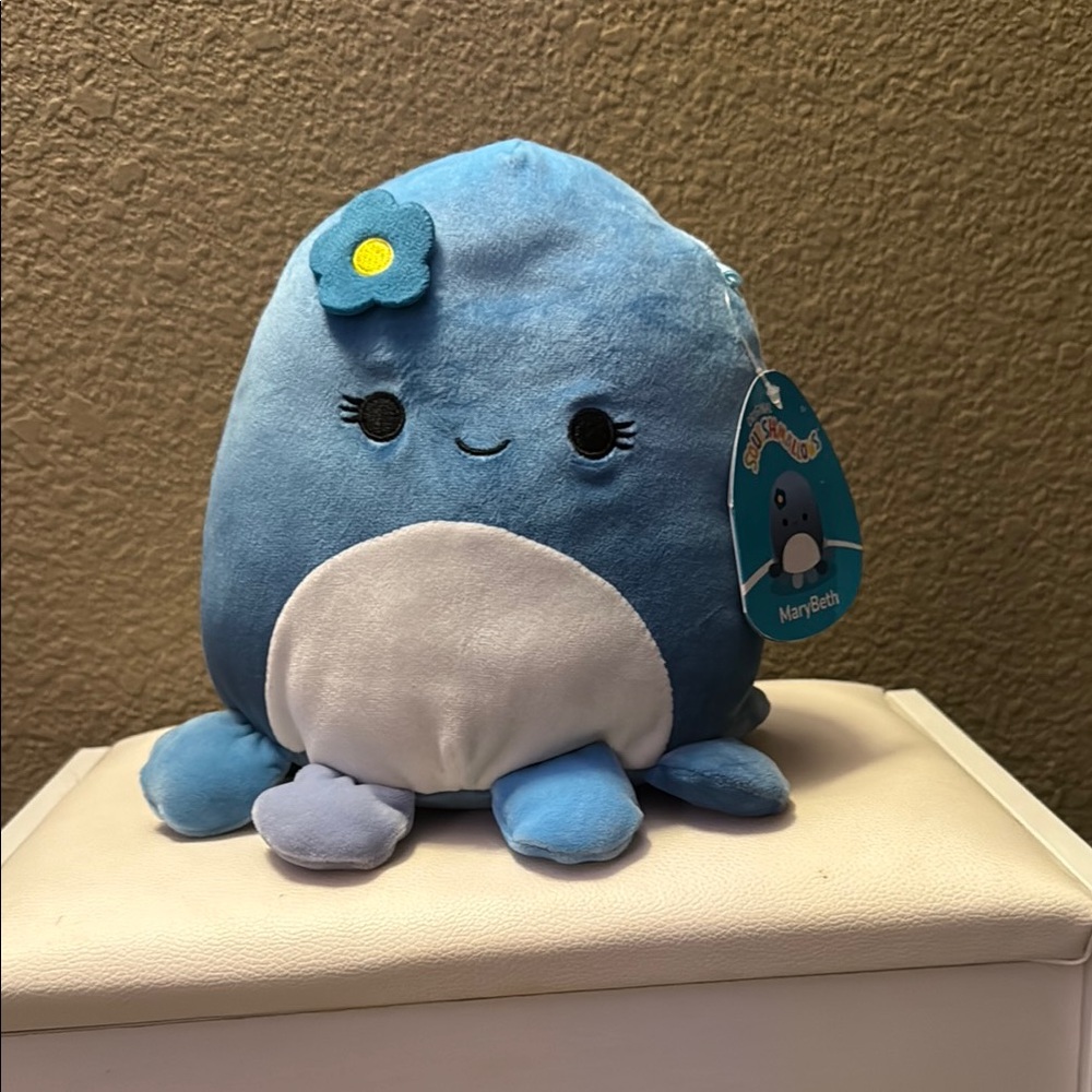 Blue and White Plush Octopus